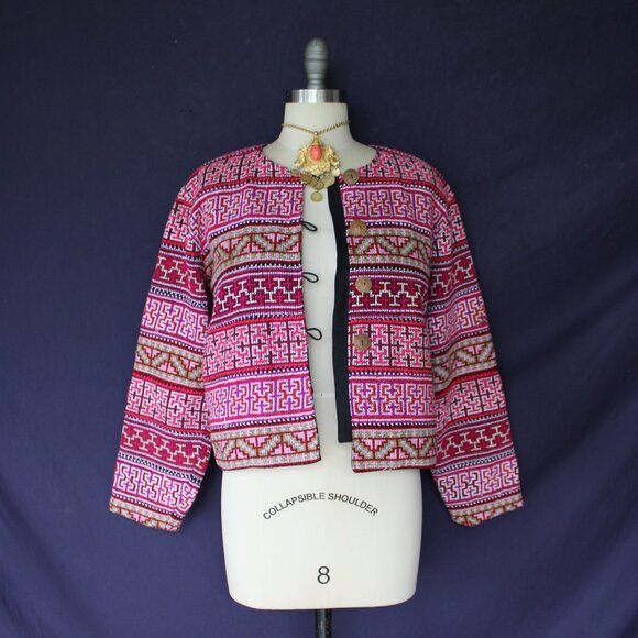 Bennett of Centreville vintage needlepoint chimayo embroidered aztec Jacket - Picture 4 of 9